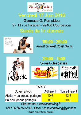 Chatswing, association de danse à Courbevoie propose un atelier et un bal  de Country Line Dance